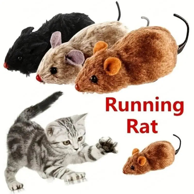 Ratón de Peluche Realista con Cuerda
