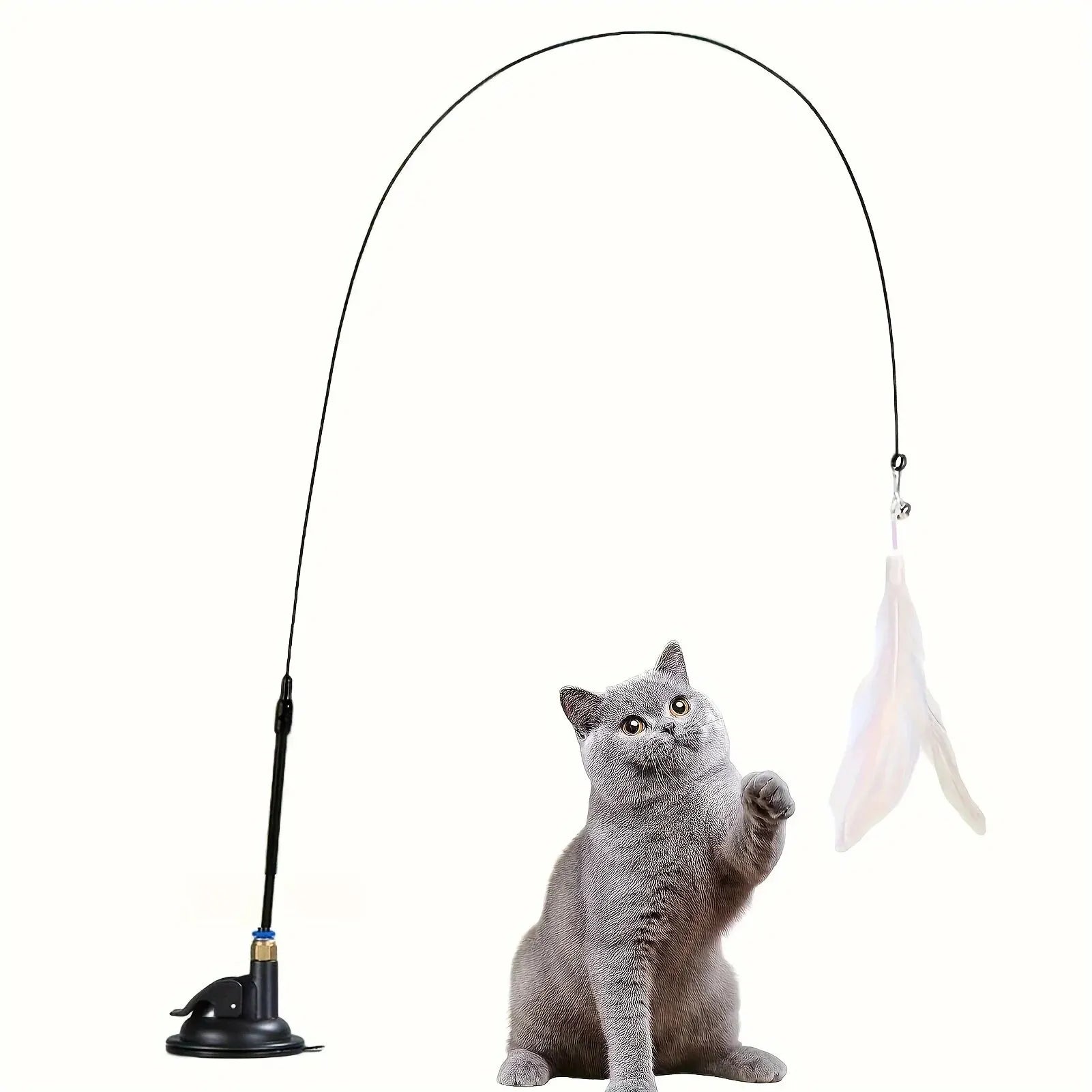 Caña de Juego con Ventosa para Gatos