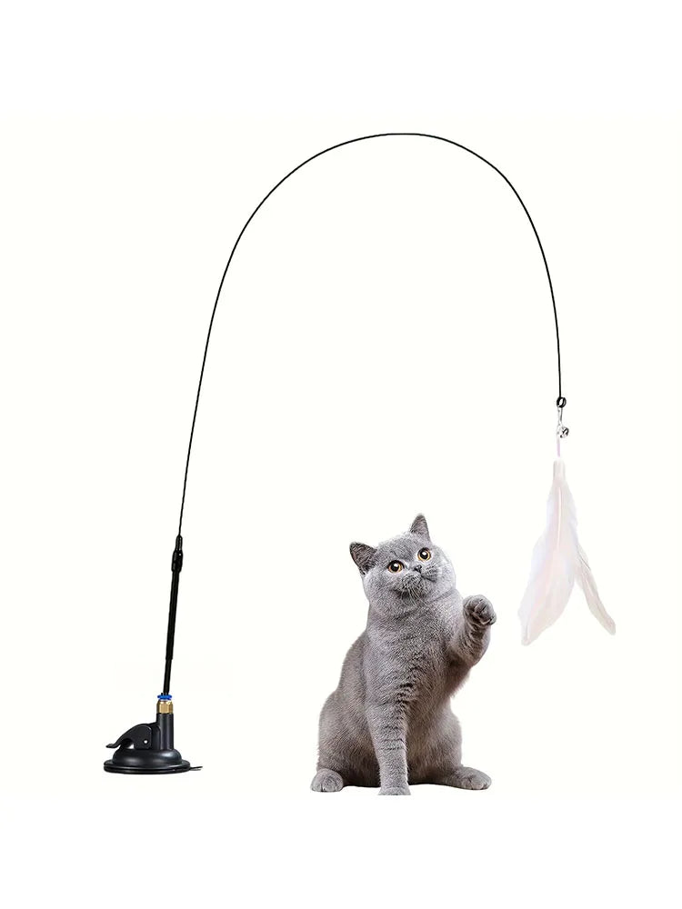 Caña de Juego con Ventosa para Gatos